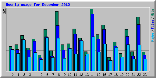 Hourly usage for December 2012