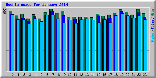 Hourly usage for January 2014