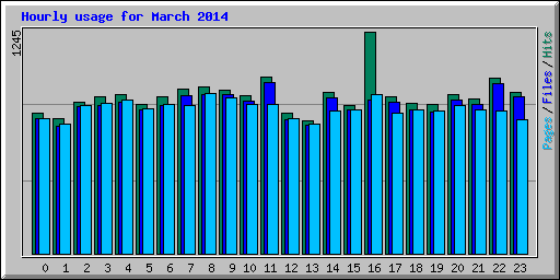 Hourly usage for March 2014