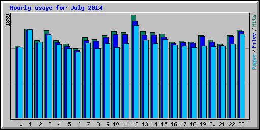 Hourly usage for July 2014