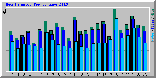 Hourly usage for January 2015