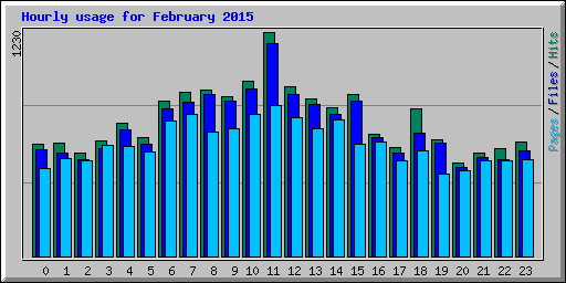 Hourly usage for February 2015