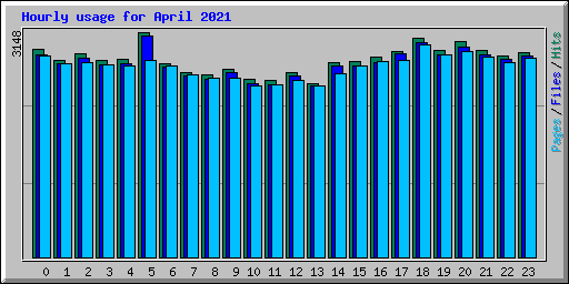 Hourly usage for April 2021