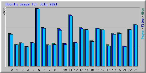 Hourly usage for July 2021