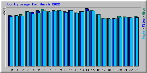 Hourly usage for March 2022